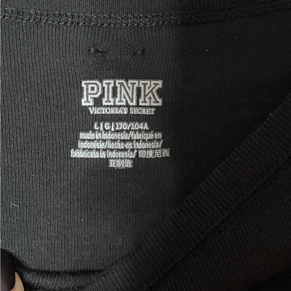 Black Long Sleeved Crop Top VS PINK (LARGE) - Picture 3 of 4